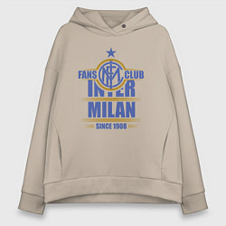 Толстовка оверсайз женская Inter Milan fans club, цвет: миндальный