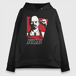 Толстовка оверсайз женская KGB Lenin, цвет: черный