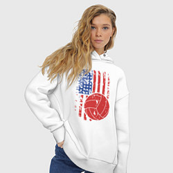 Толстовка оверсайз женская Волейбол США, цвет: белый — фото 2