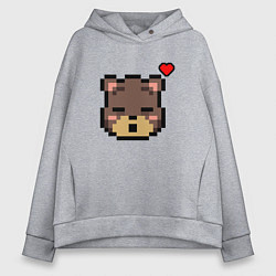 Женское худи оверсайз Пиксельный мишка