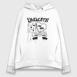 Женское худи оверсайз Love death love burn