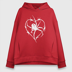 Толстовка оверсайз женская Spider love, цвет: красный