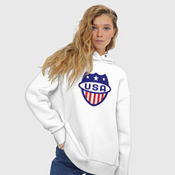 Толстовка оверсайз женская Shield USA, цвет: белый — фото 2