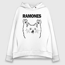 Женское худи оверсайз Ramones - rock cat