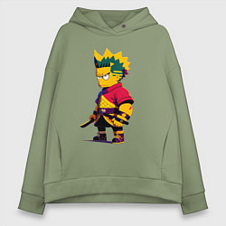 Женское худи оверсайз Bart Simpson samurai - neural network