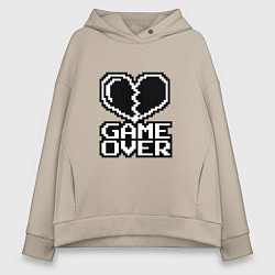 Женское худи оверсайз Game Over на черном фоне