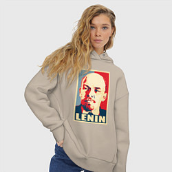 Толстовка оверсайз женская Lenin, цвет: миндальный — фото 2