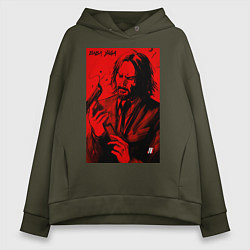 Толстовка оверсайз женская John Wick Baba Yaga art, цвет: хаки