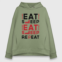 Женское худи оверсайз Надпись: eat sleep S T A L K E R repeat