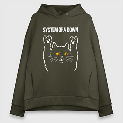 Женское худи оверсайз System of a Down rock cat