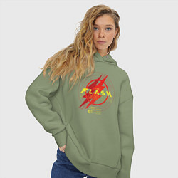 Толстовка оверсайз женская The Flash logotype, цвет: авокадо — фото 2