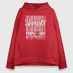 Толстовка оверсайз женская Slipknot bar code, цвет: красный
