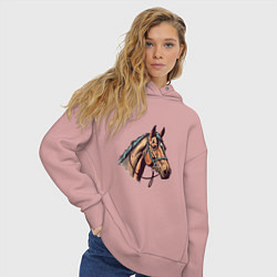 Толстовка оверсайз женская Коняка скакуняка, цвет: пыльно-розовый — фото 2
