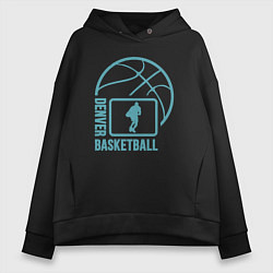 Толстовка оверсайз женская Denver basket, цвет: черный