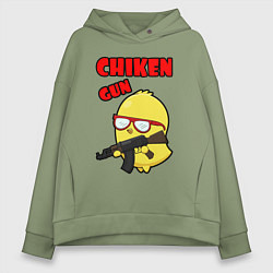 Женское худи оверсайз Chicken machine gun