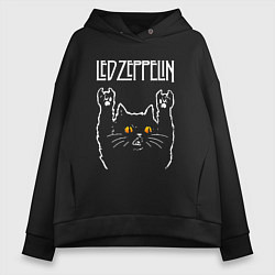 Женское худи оверсайз Led Zeppelin rock cat