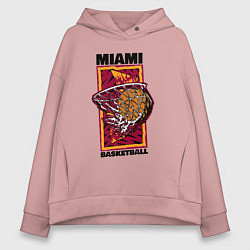 Толстовка оверсайз женская Miami Heat shot, цвет: пыльно-розовый