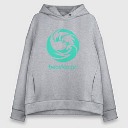 Толстовка оверсайз женская Beastcoast logo, цвет: меланж