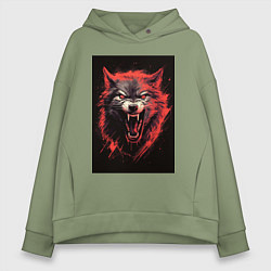 Толстовка оверсайз женская Red wolf, цвет: авокадо