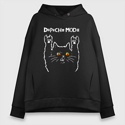 Женское худи оверсайз Depeche Mode rock cat