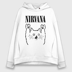 Женское худи оверсайз Nirvana - rock cat