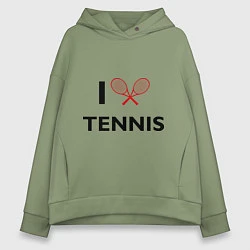 Толстовка оверсайз женская I Love Tennis, цвет: авокадо
