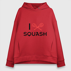 Толстовка оверсайз женская I Love Squash, цвет: красный