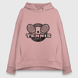 Толстовка оверсайз женская Tennis цвета пыльно-розовый — фото 1