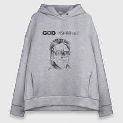 Толстовка оверсайз женская Godfather black, цвет: меланж