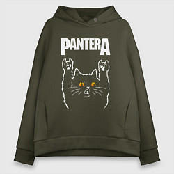 Женское худи оверсайз Pantera rock cat