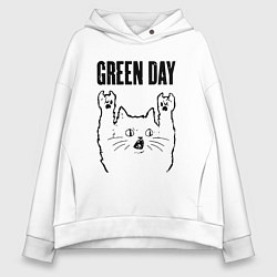 Женское худи оверсайз Green Day - rock cat