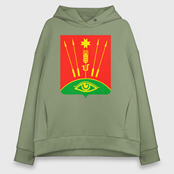 Толстовка оверсайз женская Глазовский район, цвет: авокадо