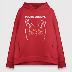 Женское худи оверсайз Imagine Dragons rock cat