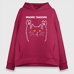 Женское худи оверсайз Imagine Dragons rock cat