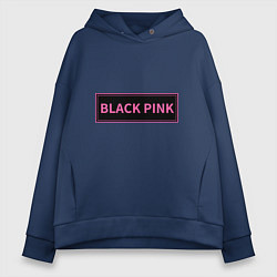 Женское худи оверсайз Логотип Блек Пинк