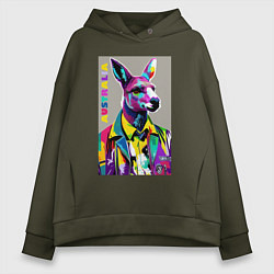 Женское худи оверсайз Kangaroo - Australia - pop art