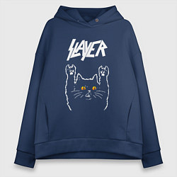 Женское худи оверсайз Slayer rock cat