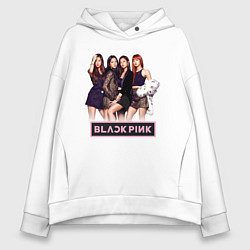 Толстовка оверсайз женская Rose Blackpink kpop, цвет: белый