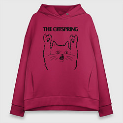 Толстовка оверсайз женская The Offspring - rock cat, цвет: маджента
