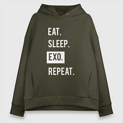 Женское худи оверсайз Eat Sleep EXO Repeat