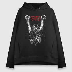 Толстовка оверсайз женская Cannibal Corpse арт, цвет: черный