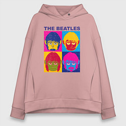 Толстовка оверсайз женская The Beatles color, цвет: пыльно-розовый