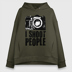 Толстовка оверсайз женская Shoot photographer, цвет: хаки