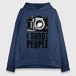 Толстовка оверсайз женская Shoot photographer, цвет: тёмно-синий