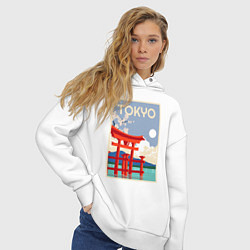 Толстовка оверсайз женская Tokyo - japan, цвет: белый — фото 2