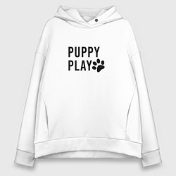 Толстовка оверсайз женская Puppy Play, цвет: белый