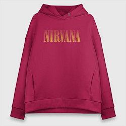 Толстовка оверсайз женская Nirvana logo, цвет: маджента