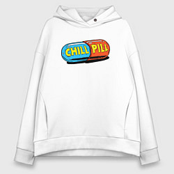 Толстовка оверсайз женская Chill pill, цвет: белый