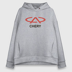 Толстовка оверсайз женская Chery Logo, цвет: меланж