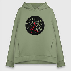 Толстовка оверсайз женская Stray Kids logo, цвет: авокадо
